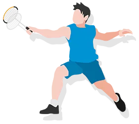 バドミントンをする人