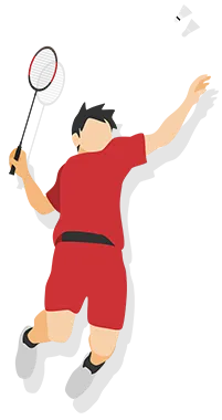 バドミントンをする人